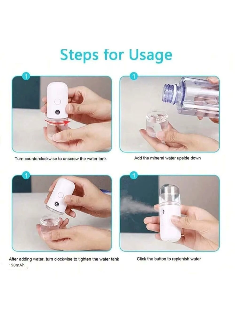 USB Mist Facial Sprayer Humidifier Rechargeable Nebulizer Face Steamer Moisturizing Beauty Instruments Face Skin Care Tools