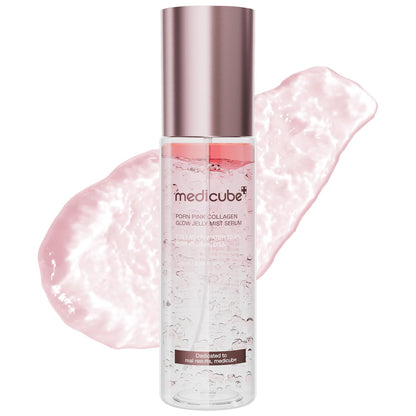 Pink PDRN Collagen Glow Jelly Mist Serum – A Dual-Texture Solution for Deep Hydration, Radiance, and Youthful-Looking Skin