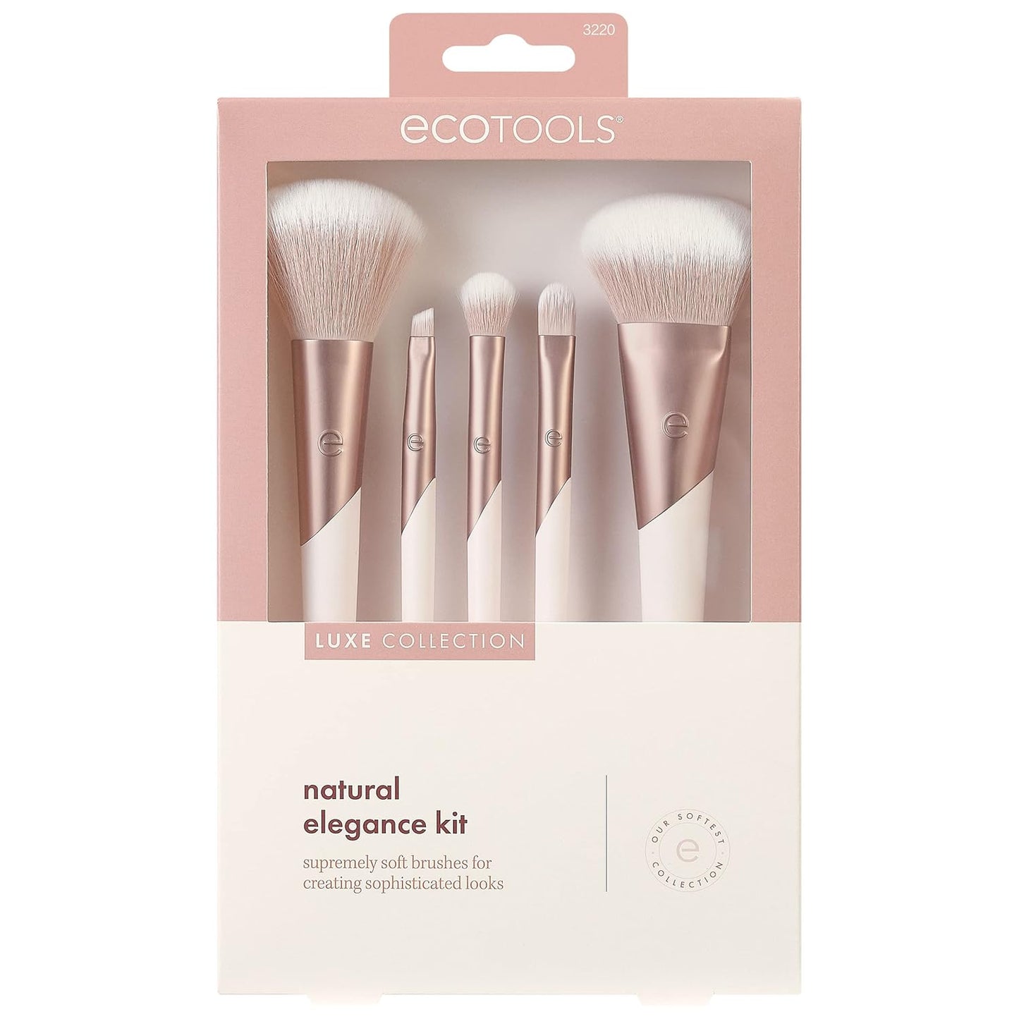 Elevate Your Beauty Routine with the Luxe Natural Elegance 5-Piece Professional Makeup Brush Set – Perfect for Flawless Face, Cheek, and Eye Makeup!