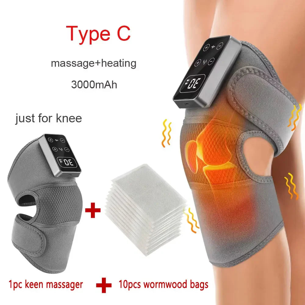 Experience Ultimate Comfort with the 3-in-1 Electric Heated Vibration Knee Massager for Pain Relief and Relaxation
