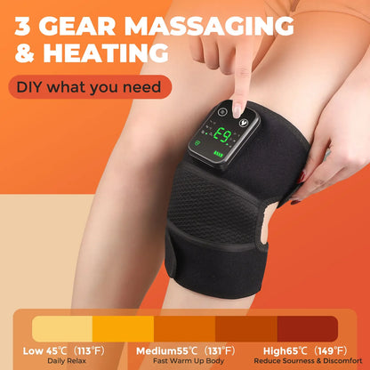 Experience Ultimate Comfort with the 3-in-1 Electric Heated Vibration Knee Massager for Pain Relief and Relaxation