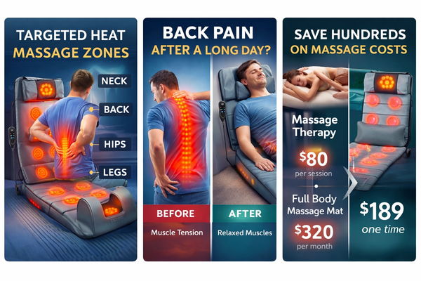 ThermaRelief™ Full Body Massage Mat with Heat & Vibration Doba