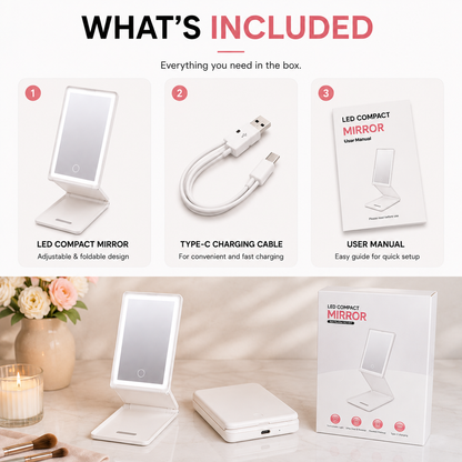LED Compact Makeup Mirror