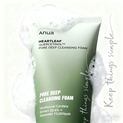 Revitalize Your Skin with ANUA Heartleaf Quercetin Pore Deep Cleansing Foam - The Ultimate Korean Cleanser for a Fresh, Radiant Complexion