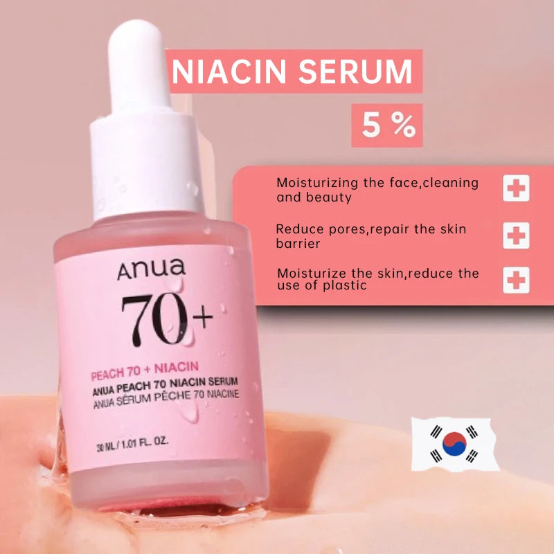 Illuminate Your Skin with Anua Peach 70 Niacinamide Face Serum - Brightening, Moisturizing, and Fine Line Reducing Essence for Daily Radiance