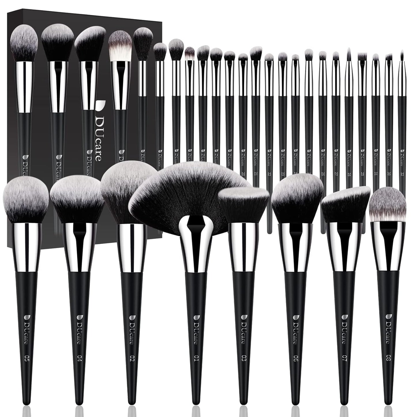 Elevate Your Beauty Routine with the 32-Piece Professional Makeup Brush Set - Premium Synthetic Kabuki Brushes for Flawless Application