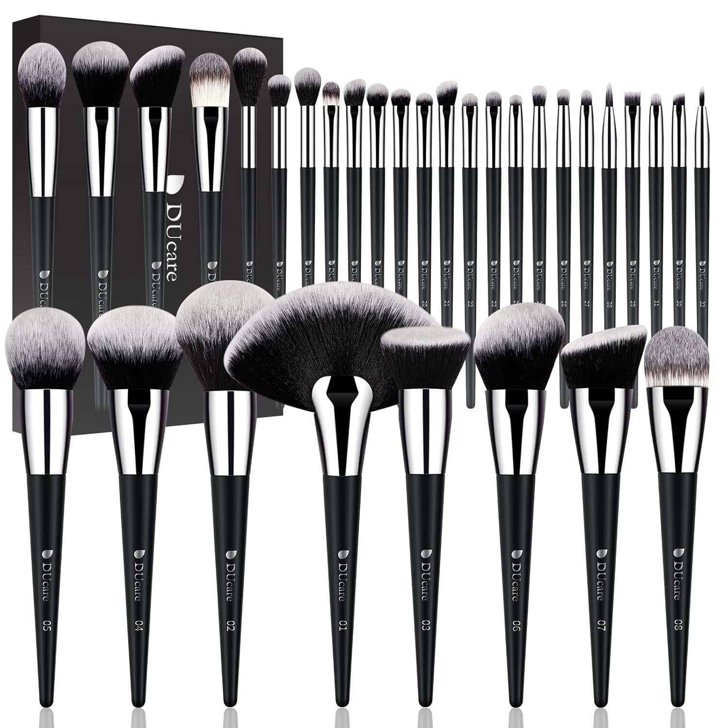 Elevate Your Beauty Routine with the 32-Piece Professional Makeup Brush Set - Premium Synthetic Kabuki Brushes for Flawless Application