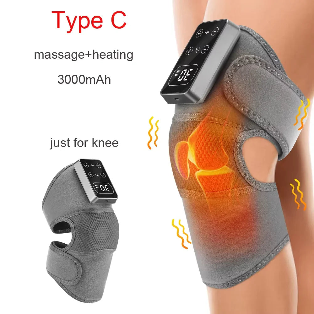 Experience Ultimate Comfort with the 3-in-1 Electric Heated Vibration Knee Massager for Pain Relief and Relaxation