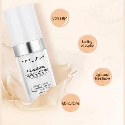 TLM Magic Match Foundation – Color-Changing, Long-Lasting Matte Liquid for Hydrated, Flawless Skin All Day