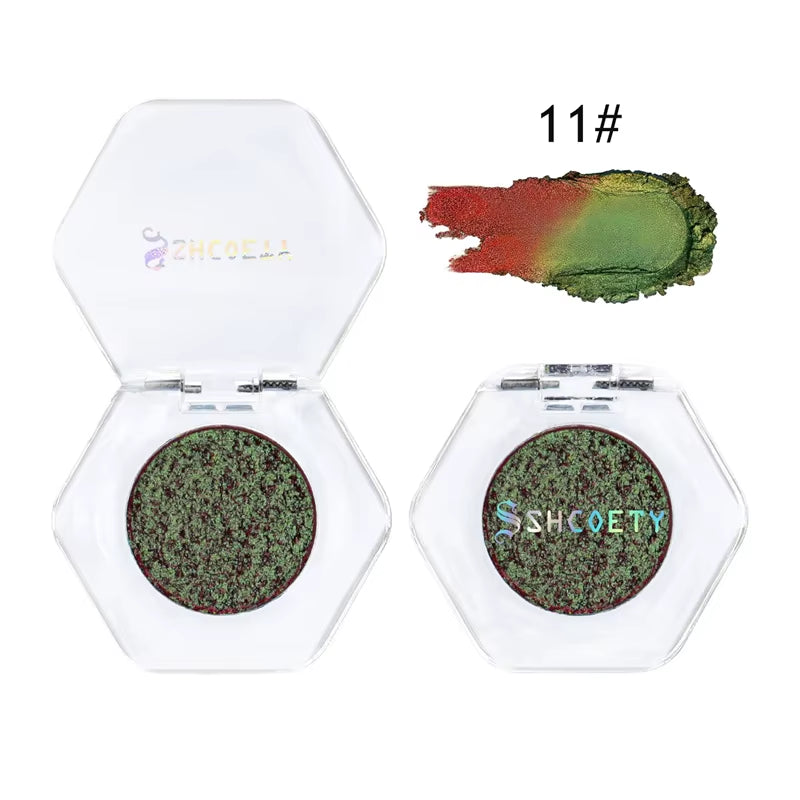 12-Color Chameleon Glitter Eyeshadow Palette – Long-Lasting, Pearlescent Shimmer for Dazzling, Color-Shifting Eye Makeup